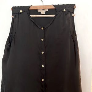 Michael kors black gold button up tank top